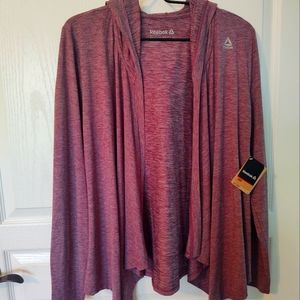 Reebok nwt, hooded cardigan
